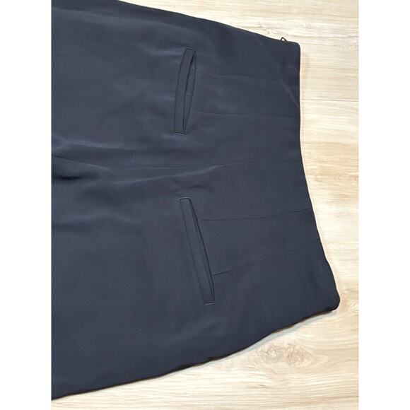 ALC Wide Leg Crop Trousers sz 2 Black 22" Inseam Side-Zip Viscose - Picture 5 of 16